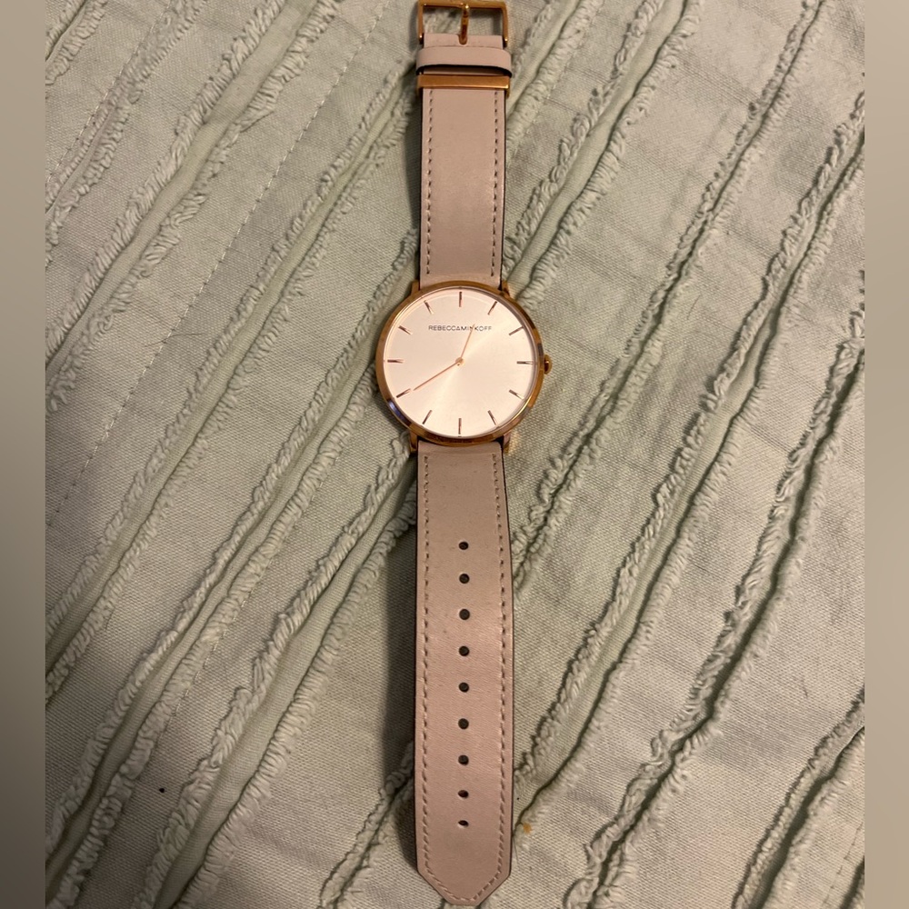 Rebecca Minkoff rose gold and gray watch